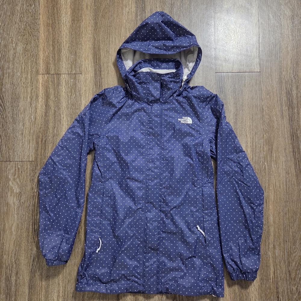 The North Face Blue Polka Dot Rain Jacket